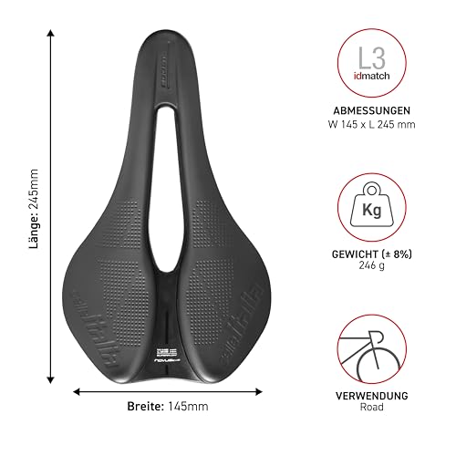 Selle Italia Unisex – Erwachsene Novus EVO Sättel, Black 21, Einheitsgröße