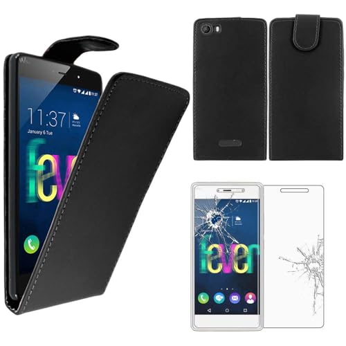 ebestStar - Coque Compatible avec Wiko Fever SE Special Edition Etui Housse PU Cuir Rabat Flip, Noir + Film Protection écran Verre Trempé [Appareil: 149.5 x...