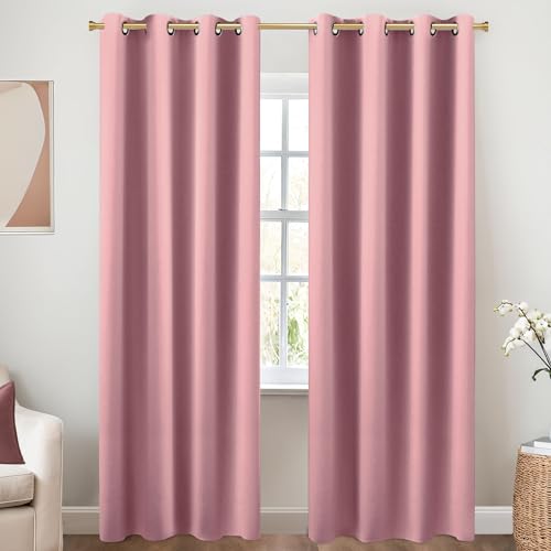Image of KOUFALL Mauve 52x96 Inches Long Blackout Curtains for Living Room