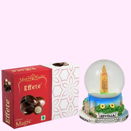 DeoDap Choco Magic Chocolate (32g) with Snow globes Souvenirs Showpiece 1 Pc – Elegant Gift Combo for Home, Office, Desk and Table Decor – Sweet and Souvenir Gift for Birthday and Special Occasions 3