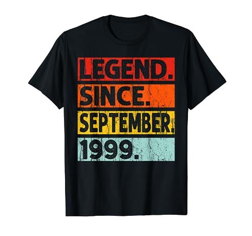 Legend Since September 1999 Birthday 1999 Men Women Vintage T-Shirt