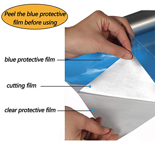 Image of FUNKAKA Heat Transfer Vinyl Shiny Silver PU Soft Metal HTV Rolls, 12 inch x 9ft