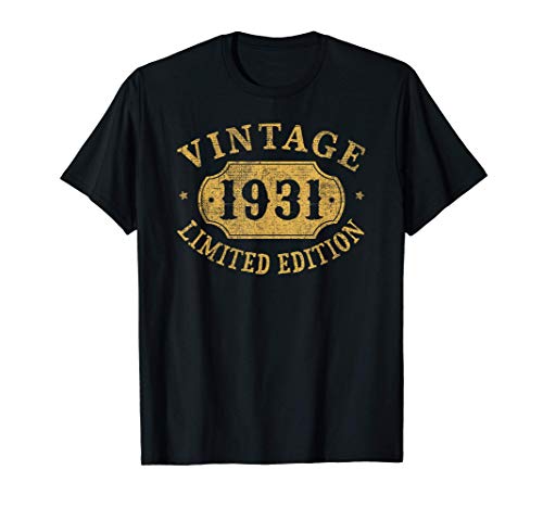 90 years old 90th Birthday Anniversary Gift Limited 1931 T-Shirt