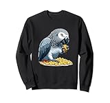 African Grey Parrot Eating Corn!