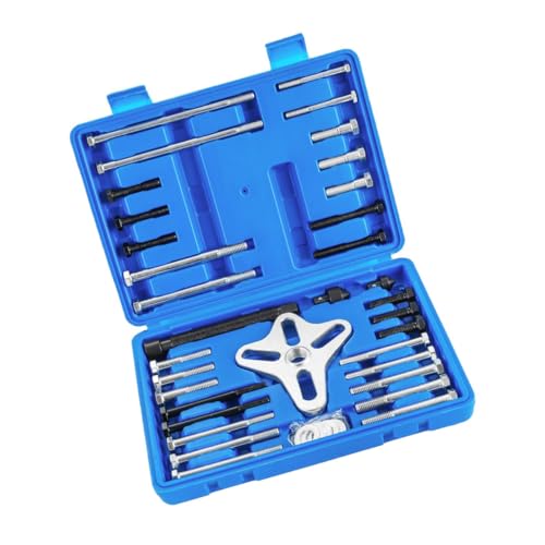 ABOOFAN 46Pcs Steering Wheel Puller Kit Crankshaft Pulley Removal Tool Durable Gear Puller for Easy Disassembly of Flywheel Steering Wheel Automotive Repair Tool