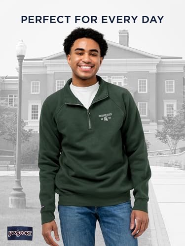 Image of JanSport Unisex Adult NCAA Officially Licensed Rival Long Sleeve Stand-Up Collar Quarter Zip Sweatshirt