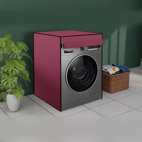 Image of The Furnishing Tree Washing Machine Cover Maroon Compatible for Bosch 7 Kg Fully-Automatic Front Loading WAK20160IN - D x W x H : ( 61x61x86.4 CM )