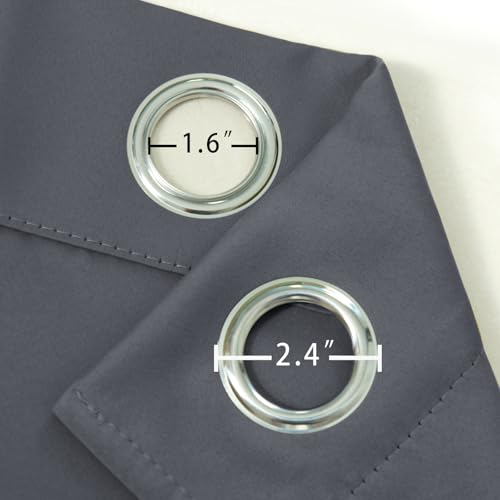 Image of LEMOMO Blackout Curtains 66 x 72 Inch Long Grey Curtains Set of 2 Panels Room Darkening Curtains for Bedroom and Living Room