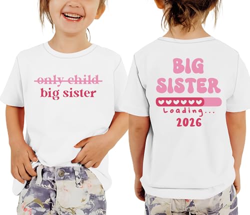 Image of Toddler Big Sister Shirts in My Big Sister Era Girl Graphic T-Shirt Casual Toddler Infant Girls Outfits