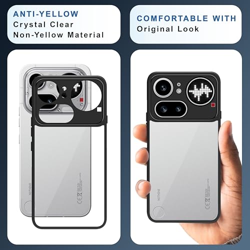 Image of CEDO Backcover for Nothing Phone 4a Pro (5G) | Camera Protection Bump Shockproof Edge | Ultra Hybrid Transparent Acrylic Clear TPU+PC Hard Backcase Cover (Black)