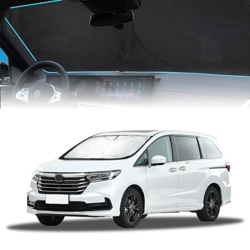 for Odyssey 2026 Windshield Sun Shade Foldable Sunshade fit for Honda Odyssey 2018-2024 2025 LX,EX,EX-L,Touring,Elite Minivan Windshield Cover, Front Window Shield 210T Sun Visor Car Accessories