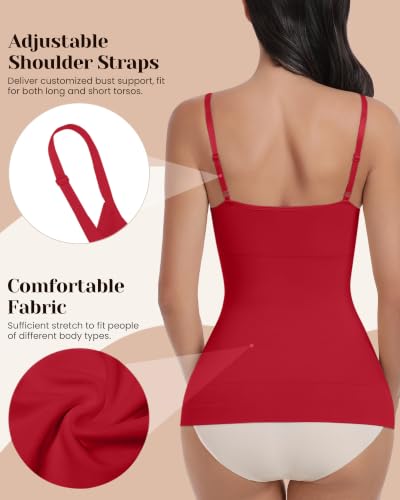 Image of EUYZOU Womens Tummy Control Shapewear Tank Tops Seamless V-Neck Compression Tank Tops Body Shaper Camisole