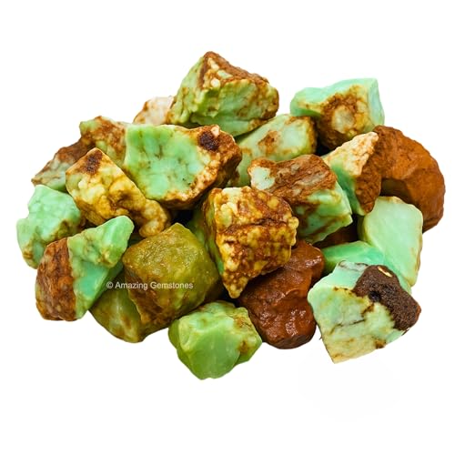 Image of Amazing Gemstone Chrysoprase Raw Crystals and Healing Stones, Natural Rocks for Tumbling - DIY Raw Stones and Crystals, 2 Pieces