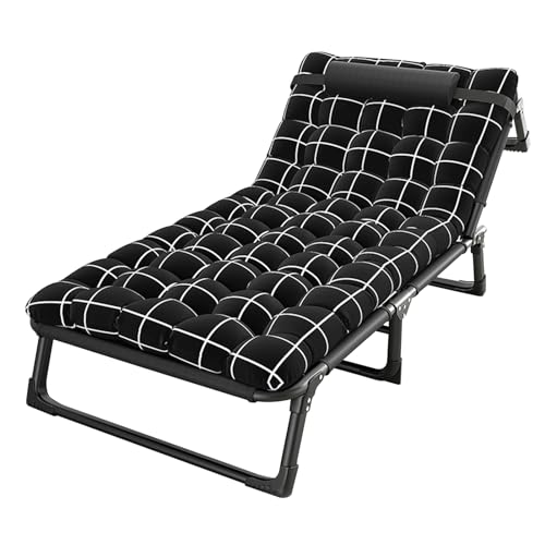 Cuna de camping, tumbona plegable ajustable para adultos, amplia y resistente, portátil, para acampar, piscina, playa, patio, 75 cm