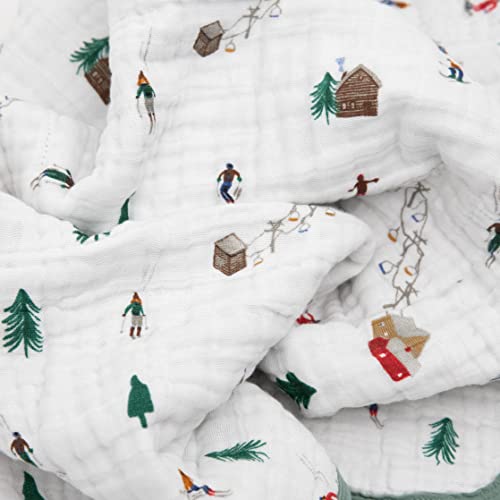 Image of Little Unicorn Muslin Quilt Blanket | 100% Cotton Soft Multi-Layered Muslin Fabric | Toddler & Baby Blanket | 47 inchx47 inch | for Nursery, Crib, Shower Gifts (Powder Party)