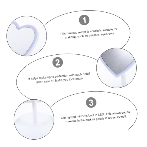 Espejo para maquillaje con luz LED portátil blanco miniatura 6