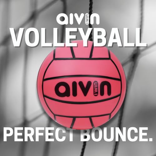 Image of Aivin Home-Play Volleyball | Grooved Grip PVC Surface | All-Surface Play | Balanced Flight & Consistent Bounce | Indoor & Outdoor Use (Neon Pink, 1)