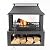 Deko Living 36" Rectangular Steel Outdoor Wood Burning Fireplace - Outdoor Fireplace with Adjustable Cooking Grill & Log Storage Compartment - Camping Fire Place with Safety Screen and Poker