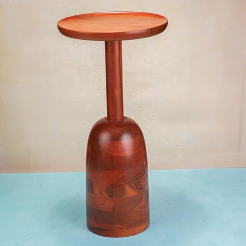 Image of Cocoa End Table Wooden Side Table for Bedroom| Living Room | Bedside Table | Nightstand | Sofa Side Table | Accent Table | Home Decor Furniture | Honey Color Finish | Acacia Wood | 61cm