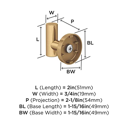 Image of Amerock Arrondi Single Prong Champagne Bronze Wall-Mounted Hook
