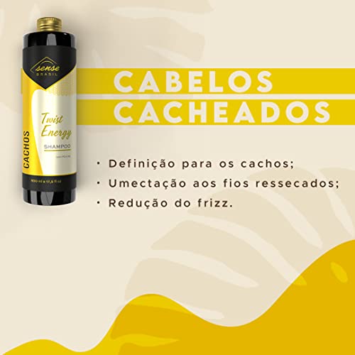Kit Twist Energy Sense Brasil Ativador de Cachos - Shampoo, Máscara, Ativador e Finalizador
