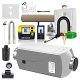 zhongqianji Dieselheizung 24V 7kW,Aluminium Shell，Mit Bidirektionale Fernbedienung, LCD Anzeige, Standheizung Diesel Mit Luftfahrt-Stecker, Auto Standheizung für Wohnmobile,Werkstatt, LKW,Schiff