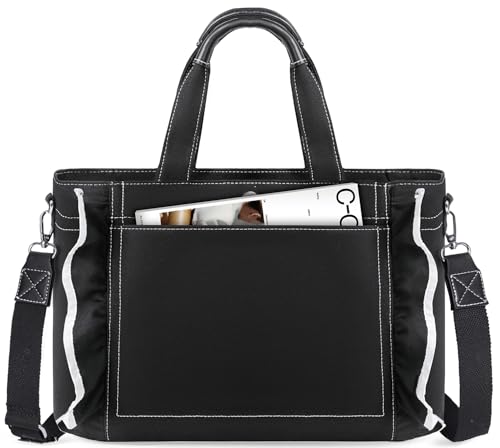 [RAINSMORE] トートバッグ レディース 大容量 キャンバス ショルダーバッグ メンズ A4収納 撥水加工 ハンドバッグ 可愛い 軽量 斜めかけバッグ 通勤 通学 旅行 ブラック