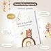 EULENTALER® Das Original Babytagebuch Boho I Von Pädagogen gestaltet I Mit süßen Waldtieren & stabilem Papier I Viel Platz für Fotos I Babyalbum Mein erstes Jahr – Geschenk zur Geburt & Babyparty