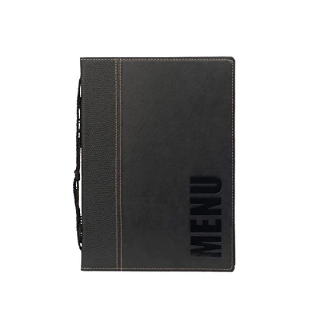 Genware NEV-MC-TRA5-BL Contemporary A5 Menu Holder, 4 Pages, Black