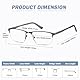 Amcedar 5 stuks Lesebrille Herren Quadratischer Rahmen Metall Grau Edelstahl Material Federscharniere Enthalten Lesebrille +3.00