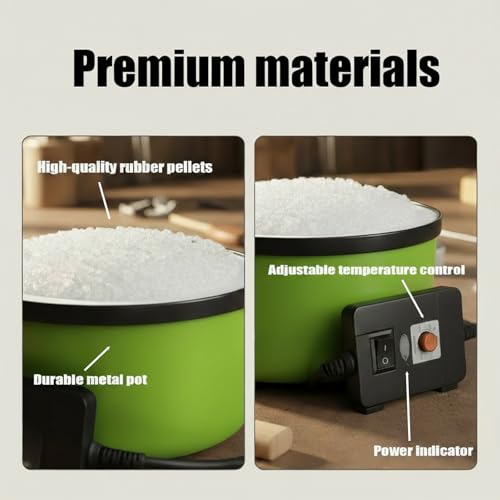 Image of Electric Glue Pot for Crafts with 1lb Pellets, 225-400F Adjustable Temperature, 160ml Hot Pot, 5-1 /4 inch Diameter, 1 inch Depth-Fits Sticks and Glue Pellets - Great for Crafts, DIY Projects Pellets
