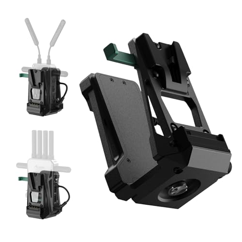 Accsoon Plaque de batterie à montage en V, adaptateur de batterie V-Lock avec bloc d'alimentation CC pour batterie à montage en V, appareil photo reflex numérique, caméras ENG, caméras sans miroir,