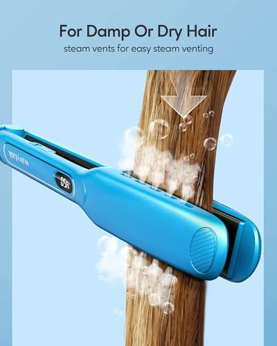 Wavytalk 35-US-WA139BLUE-2GR08827 Hair Straightener, 1.7 Inch Wide Titanium Wet To Dry Flat Iron thumb #1
