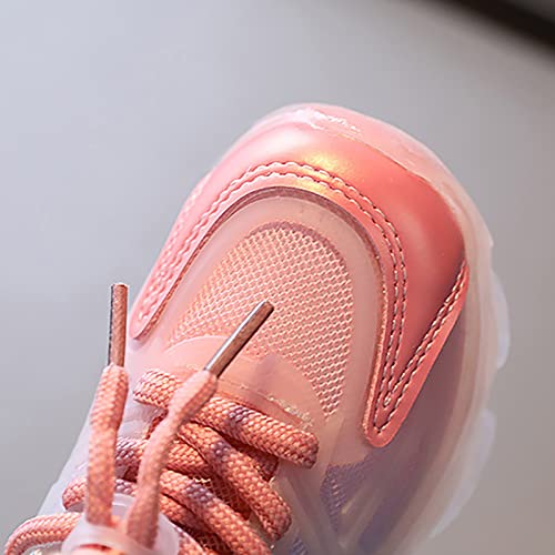 Kids Toddler LED Shoes Boys Girls Athletic Wear 𝐑esistant Running Shoes Lace up Air Cushion Wedge Sneakers (Pink, 9 Toddler)3