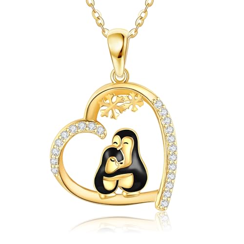 14k Yellow Gold Animal/Flower/Bow Necklaces Soild Gold Dainty Jewelry for Women Mother's Day Christmas Gift