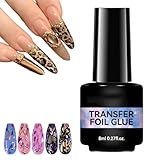 Foil Glue Nail Gel   8ml adhésion forte, UV lampe nécessaire gel de transfert | Femmes manicure pour les amateurs de bricolage salon ongles (1)