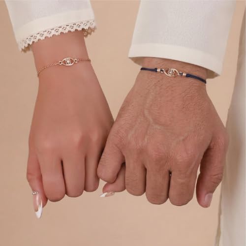 Image of Salty Rakhi for Brother & Bhaiya Bhabhi | Wrist Band Gift Pack for Sister, Bro, Bhaiya and Bhabhi | Bracelet for Men, Women | Fancy Jewellery Combo Gifts | Gift for Rakshabandhan | Traditional Rakhi Gift