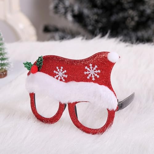 Image of PoPo Toys Christmas Glasses Photo Booth Props, Fun Party Accessories for Adults, Colorful Christmas Party Decorations, Holiday Celebration Eyewear | Cap