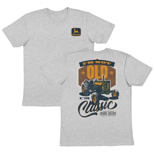 John Deere Funny Slogan Graphic Tee Shirt (US Alpha X-Large Regular Regular Oxford Heather)