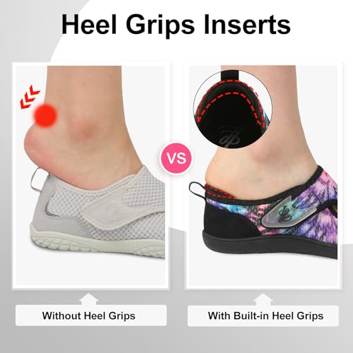 Image of LeIsfIt Wide Toe Box Diabetic Shoes for Women Zero Drop Barefoot Sneakers Breathable Adjustable for Edema Swollen Feet & Seniors