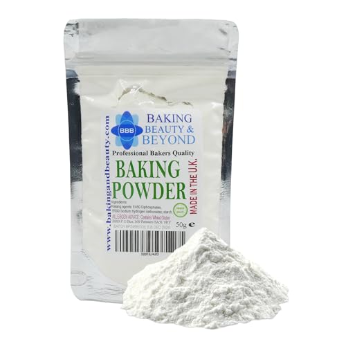 Baking Beauty and Beyond Professional Bakers Quality Pure Baking Powder - Natural Food Grade Baking Powder Perfect for Non-Yeast Baking Cake Bread and Biscuits (50gm)