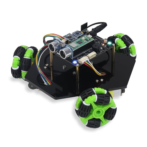 Freenove Omni Wheel Car Kit for Raspberry Pi Pico W (Included), Dual-core Arm Cortex-M0+ Microcontroller, 3-Wheel and 4-Wheel Forms, Accelerometer Module, Compass Module, Ultrasonic Distance