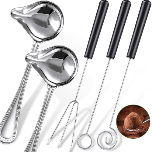 Patelai 3 Pieces Candy Dipping Tools Chocolate Dipping Fork Spoons Set 2 Pieces Culinary Decorating...