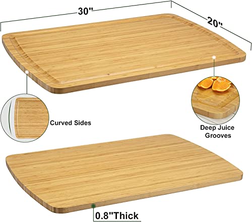 Tabla de cortar rectangular de bambú 30 x 20 pulgadas miniatura 4
