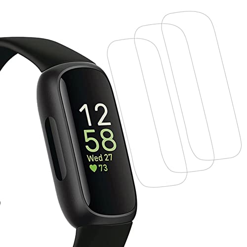 LUCXXI Compatible with Fitbit Inspire 3 Screen Protector, 3 Pack Full Coverage Soft TPU Clear Film with Anti-Scratch and HD Screen Protector Cover for Inspire 3 Smart Watch in 2022