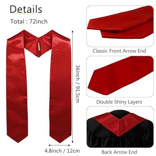 Image of GraduationMall 24 Pieces 72 Inch Plain Graduation Stole Bulk Sublimation Blank Honor Graduation Sash Unisex Adult