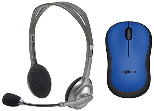 Image of Logitech M221 Silent Wireless Mouse with Logitech H110 Stereo Headset