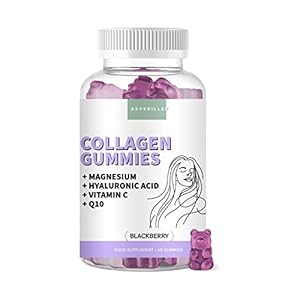 Gominolas de Colágeno Marino Hidrolizado con Magnesio + Ácido Hialurónico + Coenzima Q10 + Vitamina C – Para Piel, Pelo, Articulaciones y Huesos – Collagen Gummies – 60 Unidades