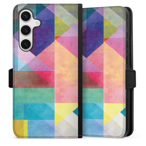 Etui Samsung S24+ Géométrique Multicolore - Housse Folio Magnétique Stylée