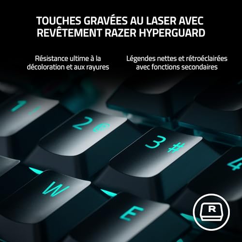 Razer DeathStalker V2 Pro Tenkeyless (Switches Rouges) - Clavier Gamer Optique sans-Fil à Profil Bas (Switches Optiques Linéaires et Silencieux, sans-Fil HyperSpeed, Bluetooth) Clavier AZERTY | Noir